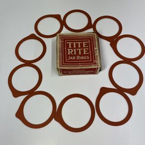 Vintage Tite Rite Top Seal Jar Rings Set of 10 Made in St. Louis MO Retro Decor
